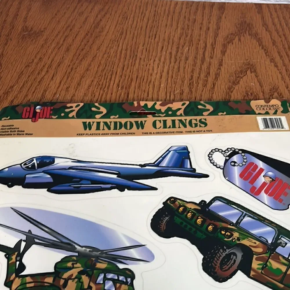 Vintage 1998 GI Joe Window Clings, set of 2 Sheets